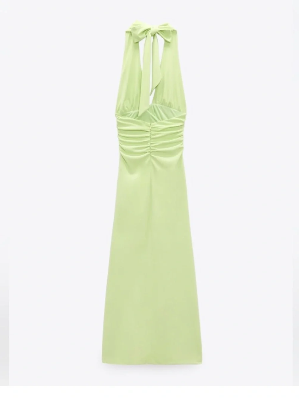 Zara Lime Green Halter Midi Dress - Picture 4 of 5